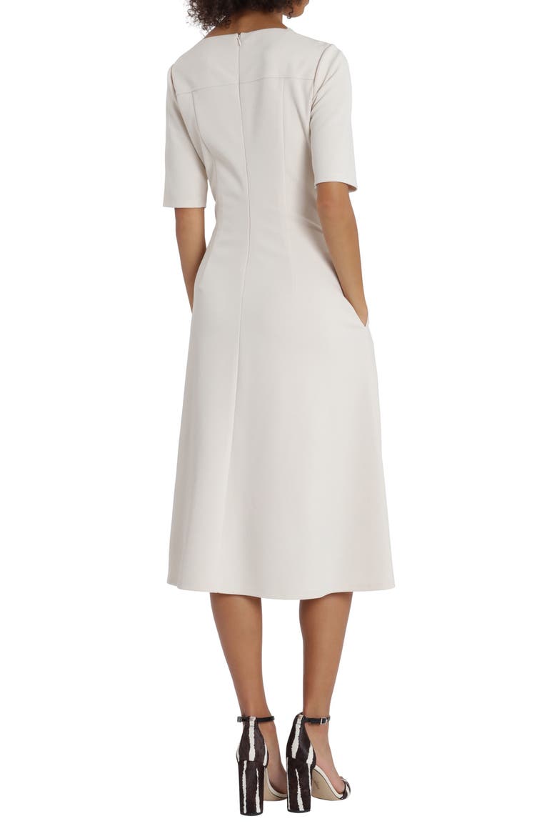 Double Pleat A-Line Midi Dress, Alternate, color, HORN
