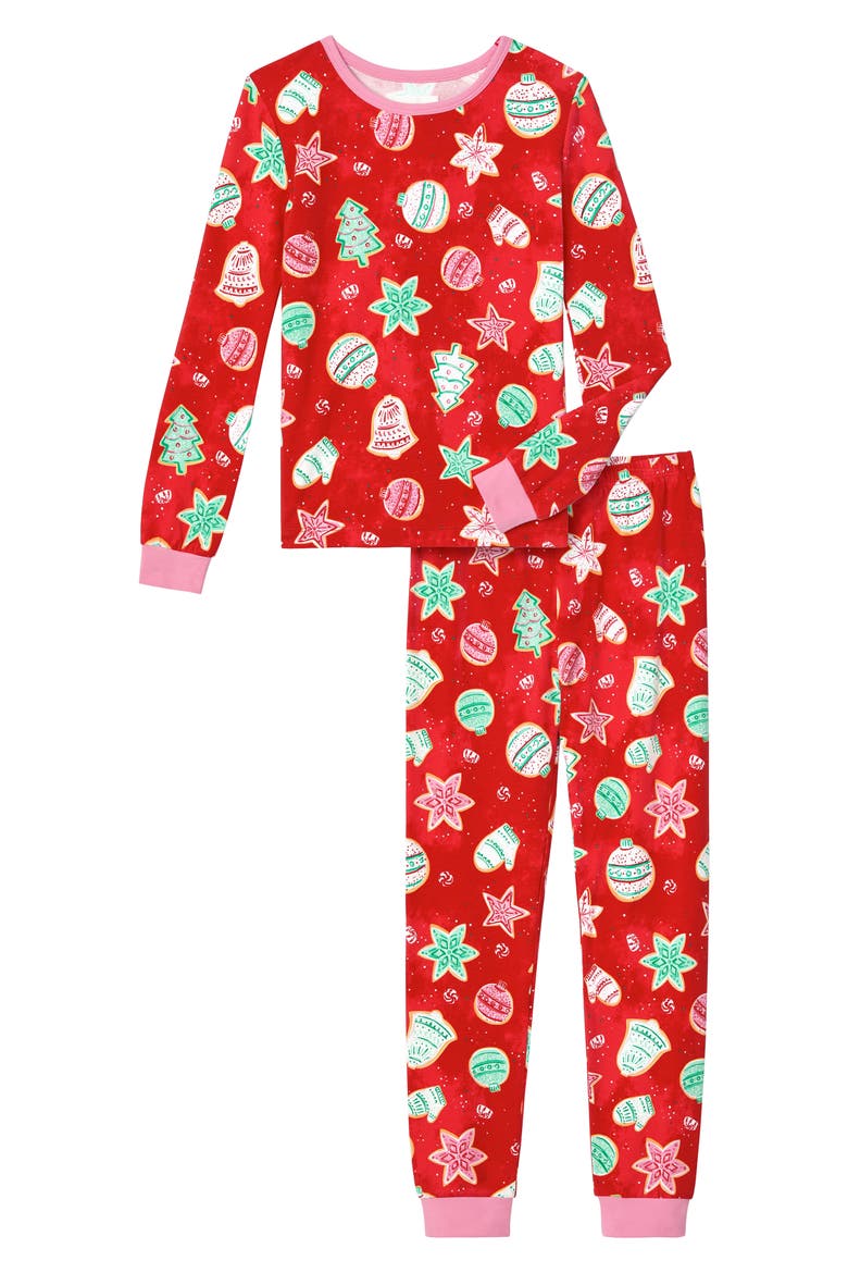 Kids' Festive Print Fitted Two-Piece Pajamas, Main, color, SUGAR COOKIES