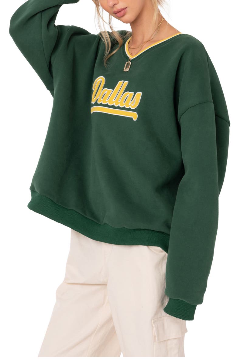 EDIKTED Dallas Sweatshirt, Alternate, color, Green