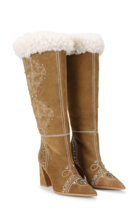 Boho Fold Over Knee High Boot
