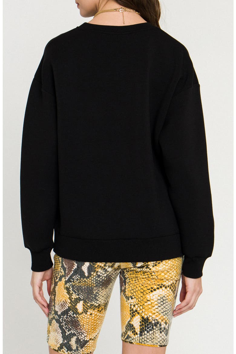 Lounge Wear Crewneck Sweatshirt, Alternate, color, BLACK