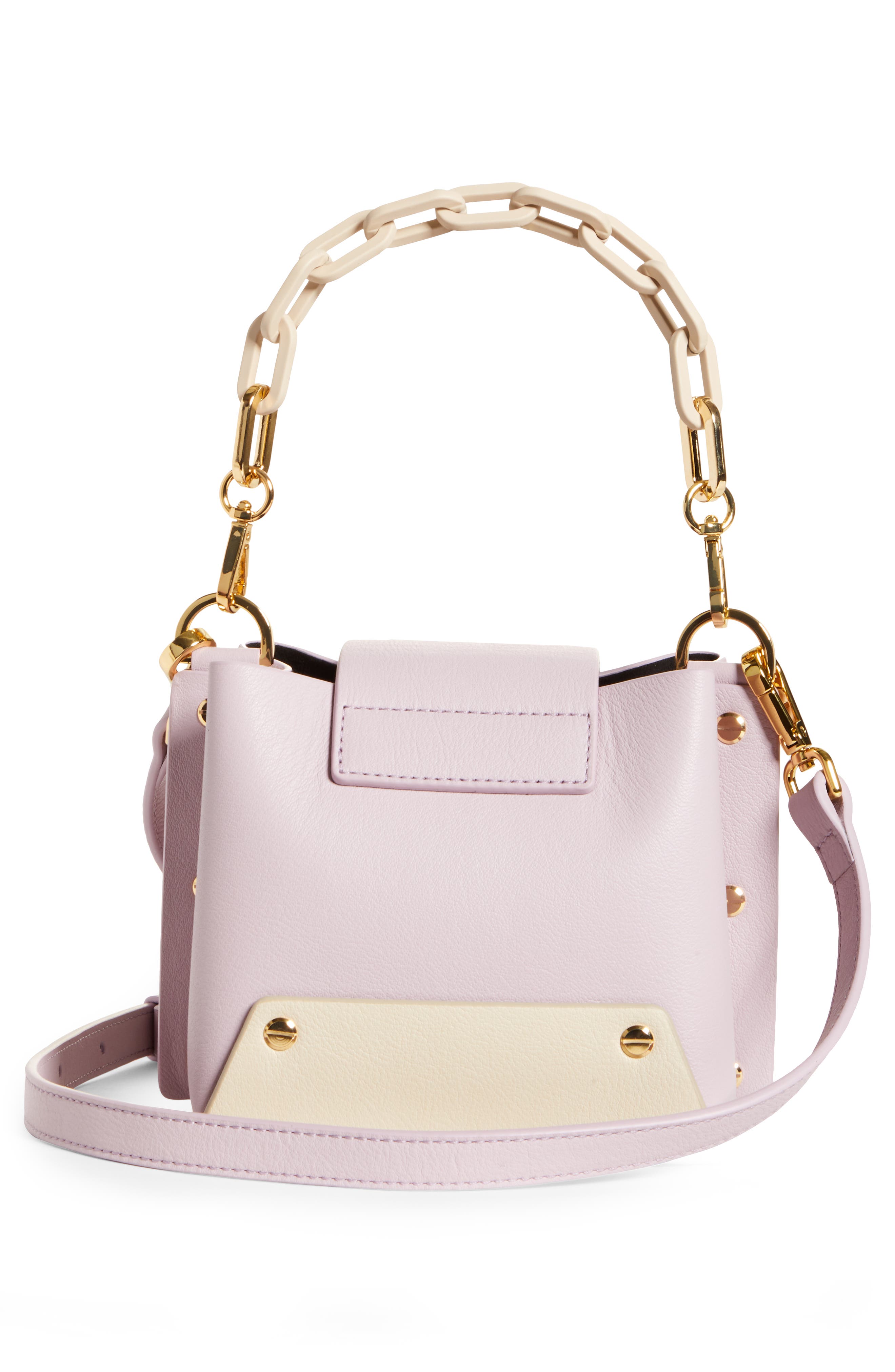 Delila Mini Bucket Bag, Alternate, color, LILAC/ CREAM