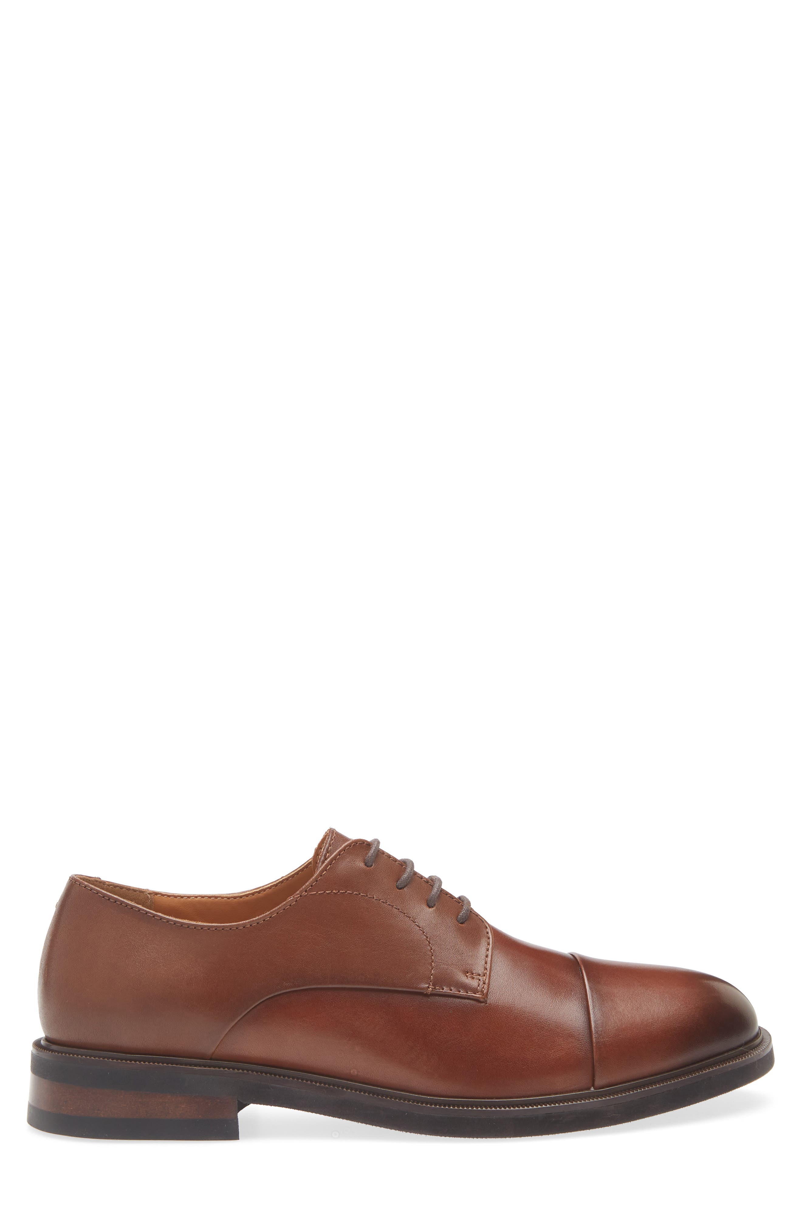 Ryden Cap Toe Derby, Alternate, color, BROWN LEATHER
