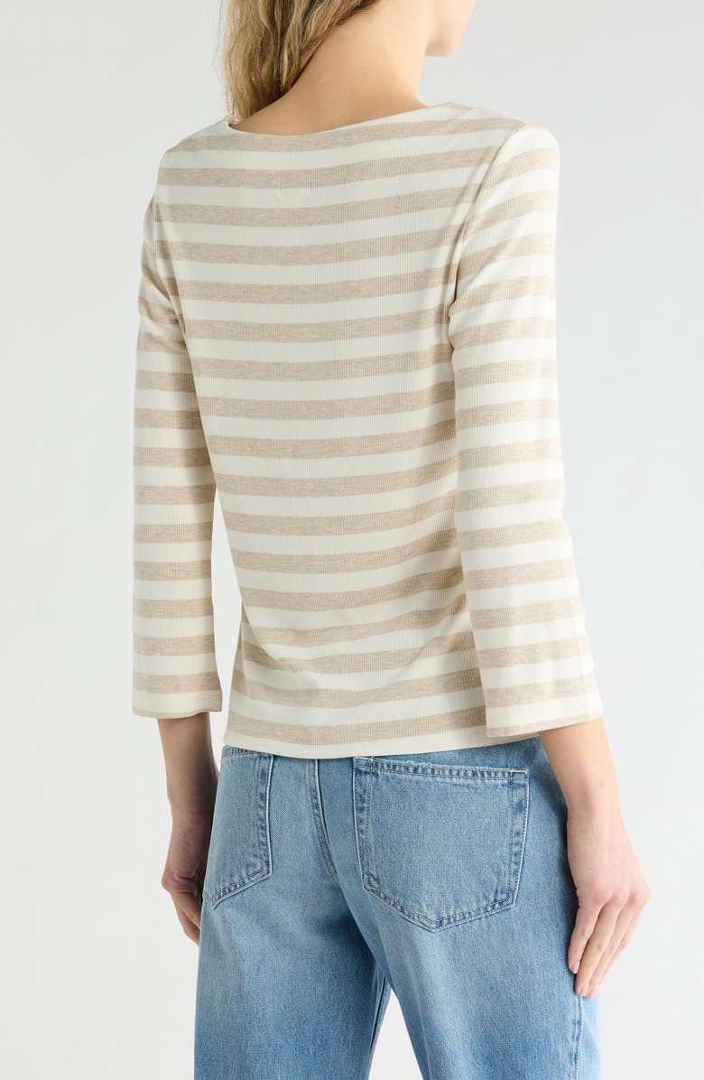 L'AGENCE Lucille Stripe Boat Neck Top, Alternate, color, Ivory/ Marble Stripe