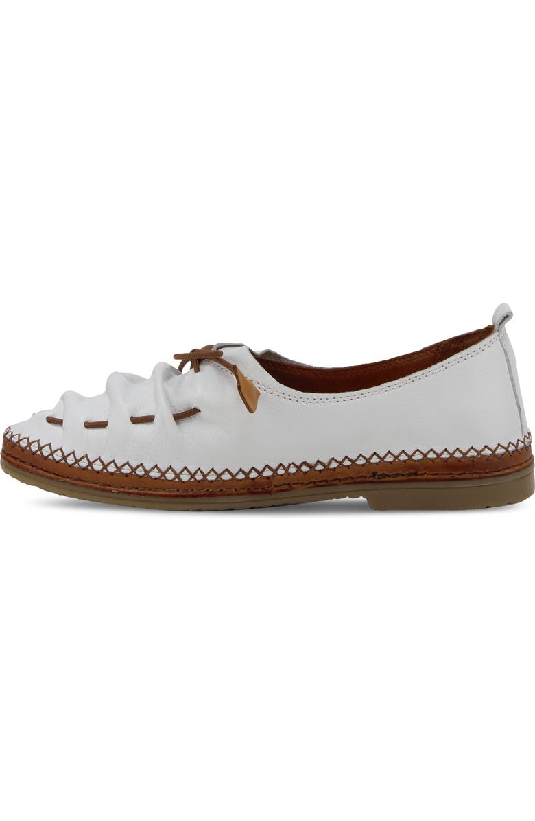 Spring Step Berna Flat, Alternate, color, White Leather