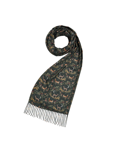 Into the Woods Green Tassel Scarf