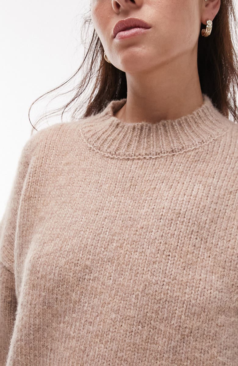 Topshop Fluffy Crewneck Sweater, Alternate, color,