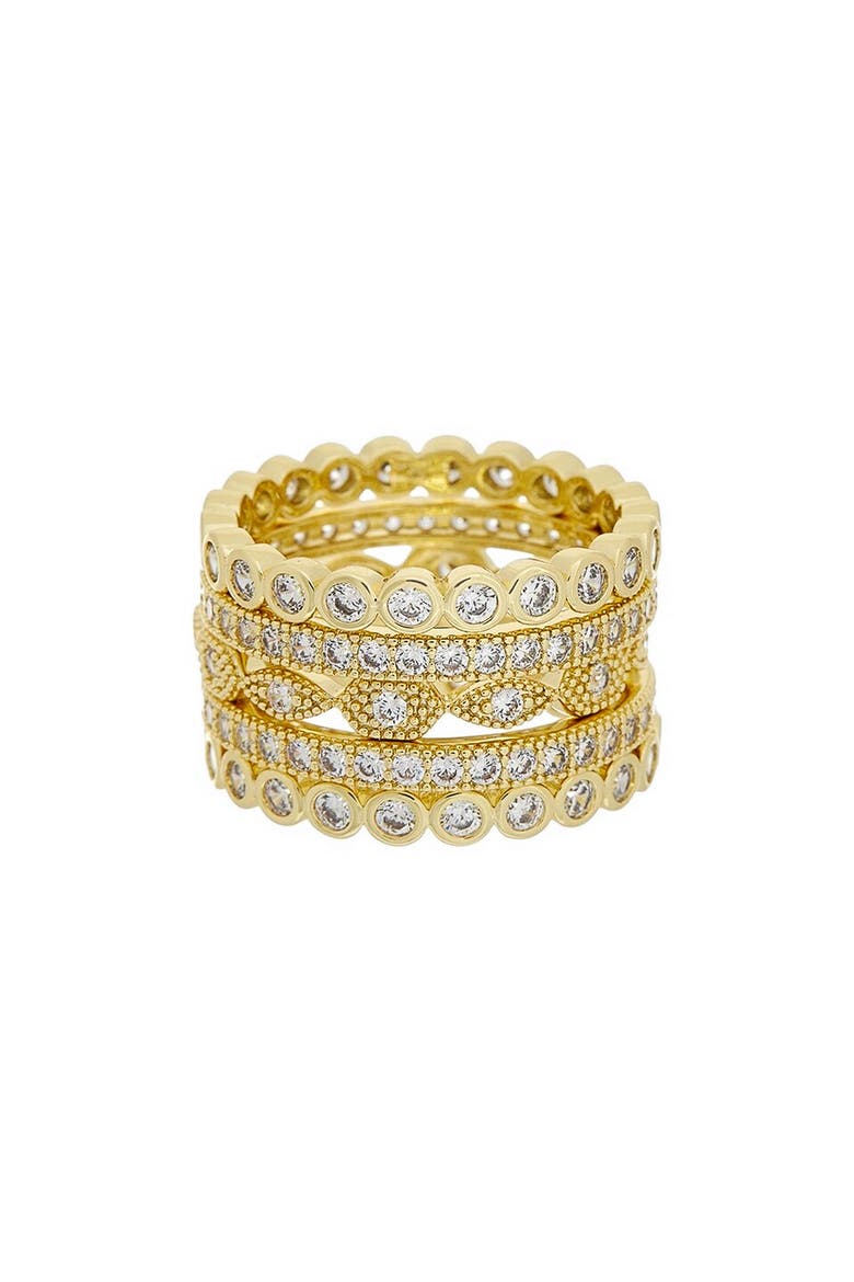 Set of 5 Cubic Zirconia Stackable Rings, Main, color, GOLD