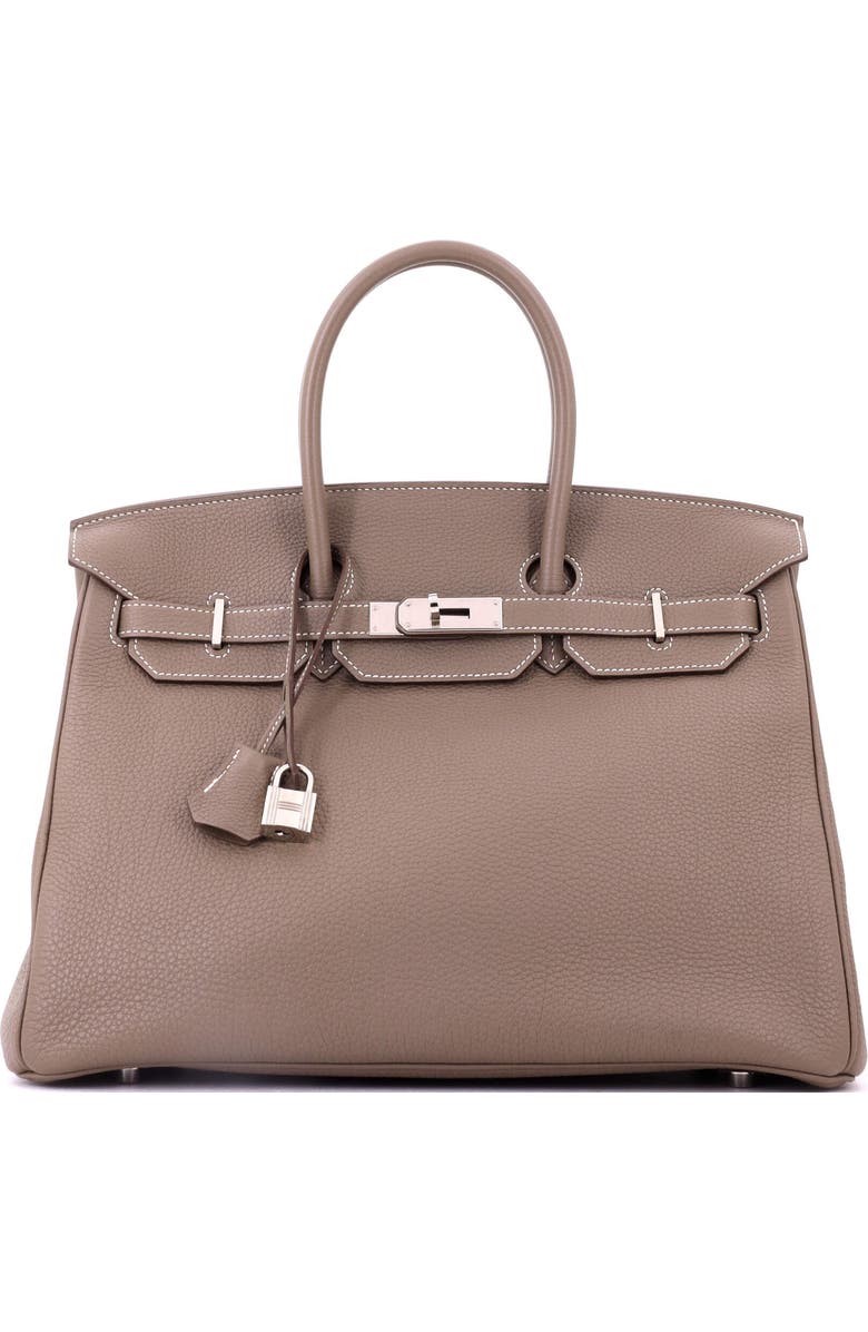Pre-Owned Hermes Birkin Handbag Grey Togo with Palladium Hardware 35, Main, color, Etoupe