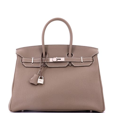Birkin Handbag Grey Togo with Palladium Hardware 35