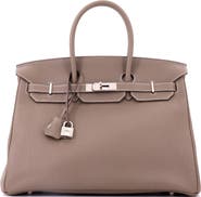 Pre-Owned Hermes Birkin Handbag Grey Togo with Palladium Hardware 35