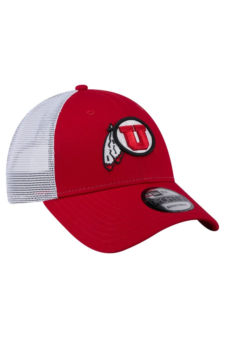 Men's New Era  Red Utah Utes Trucker 9FORTY Adjustable Hat, Alternate, color, Red
