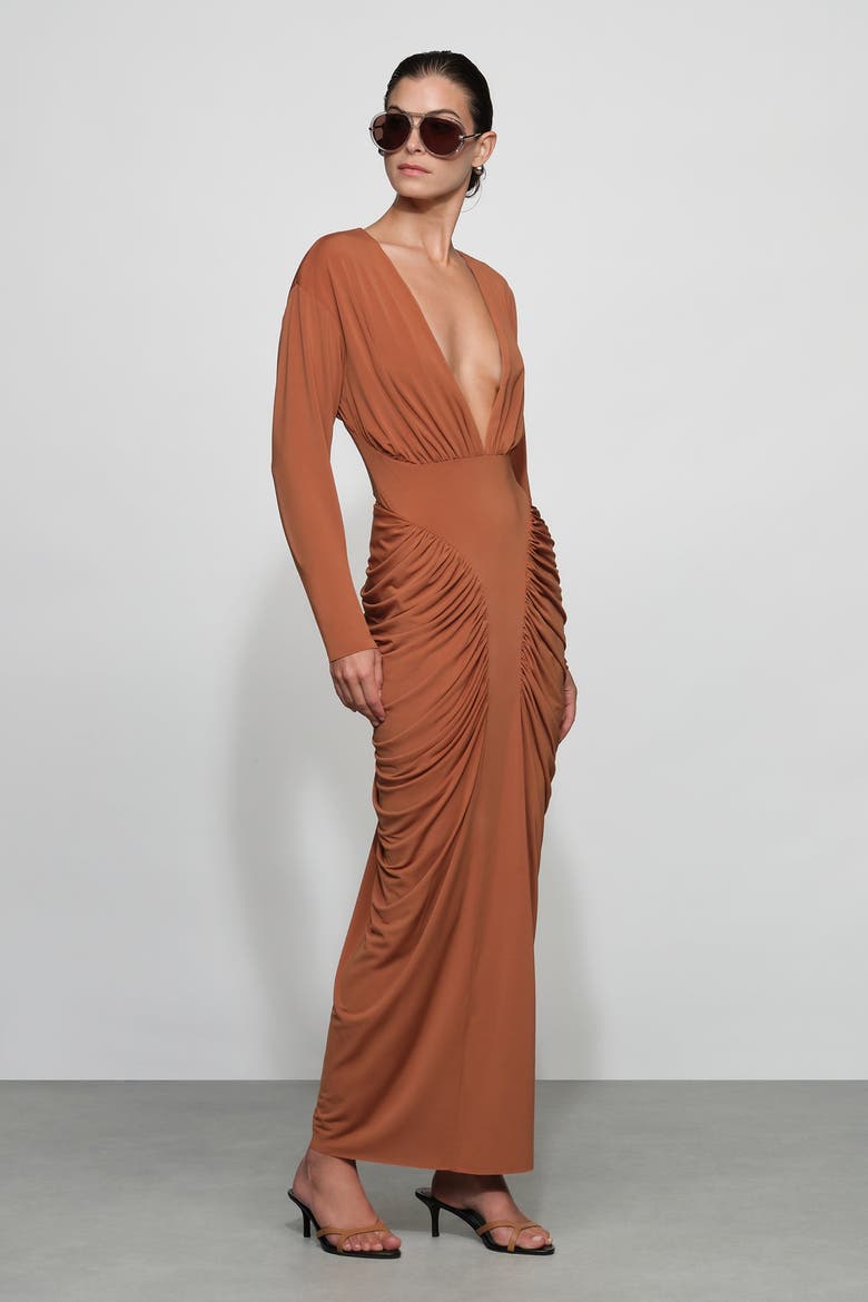 Athens Midi Dress, Alternate, color, Tuscan