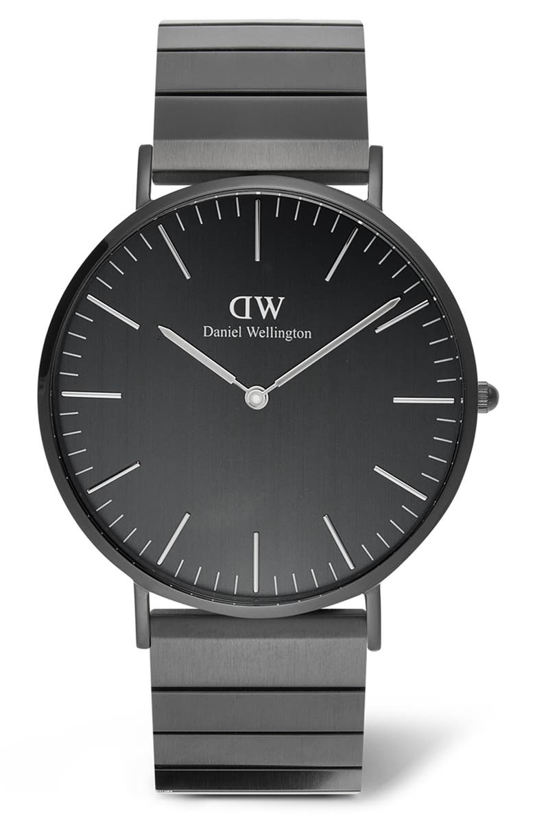 Daniel Wellington Classic Piano Link Bracelet Watch, 40mm, Main, color, 