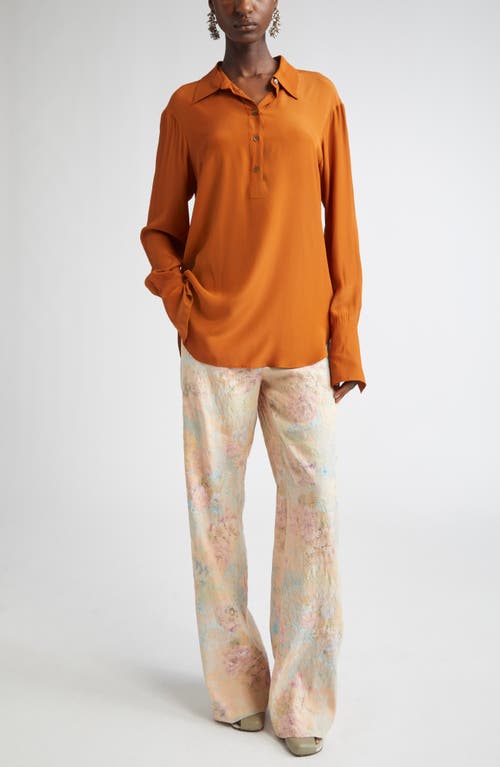 Dries Van Noten 'chowy' Long Sleeves Pointed Collar Shirt In Yellow