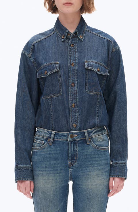 Oversize Denim Button-Up Shirt