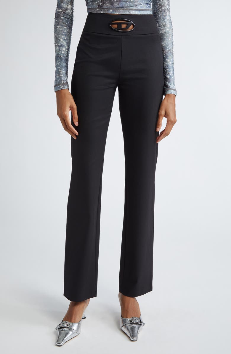 DIESEL<sup>®</sup> P-Ersy High Waist Straight Leg Pants, Main, color, Very/ Black