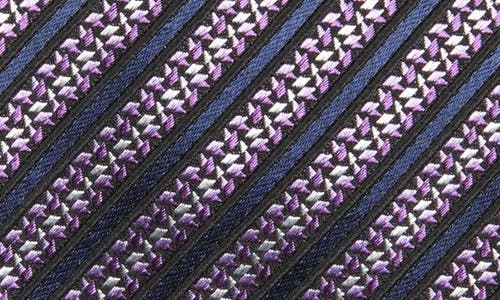 Zegna Ties Stripe Mulberry Silk Tie In Purple
