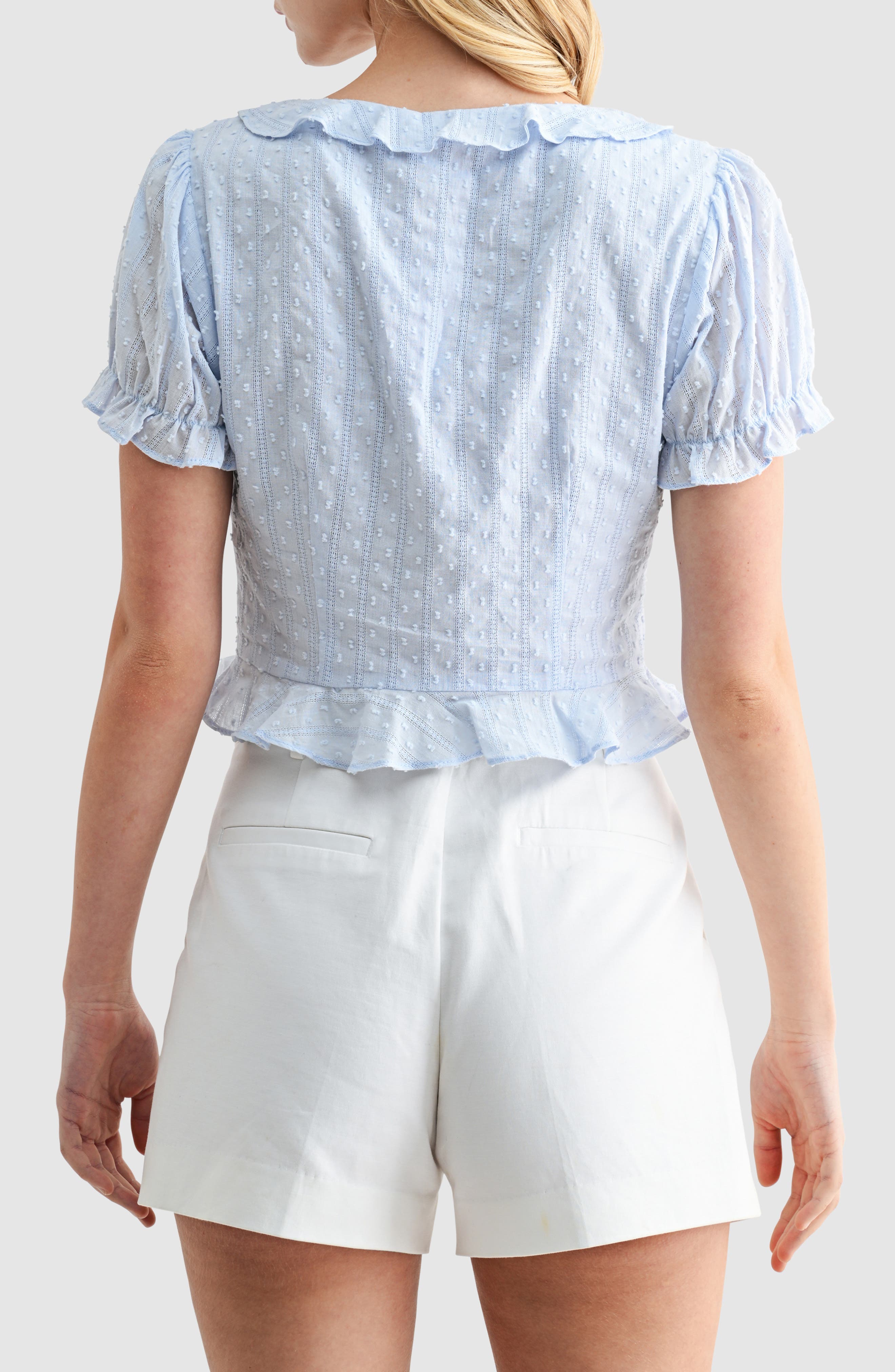 Ruffle Trim Tie Front Top - image 2