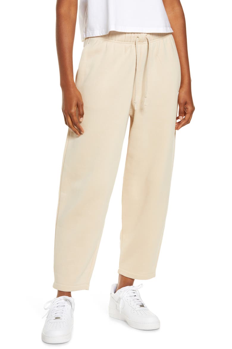Sportswear Essentials Curve Ankle Pants, Main, color, SANDDRIFT/ WHITE