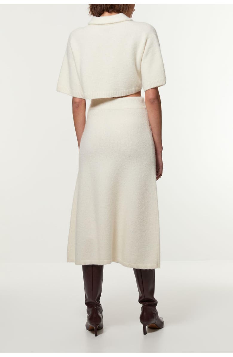 Karen Millen Alpaca Wool Fluffy Full Knit Skirt, Alternate, color, Ivory