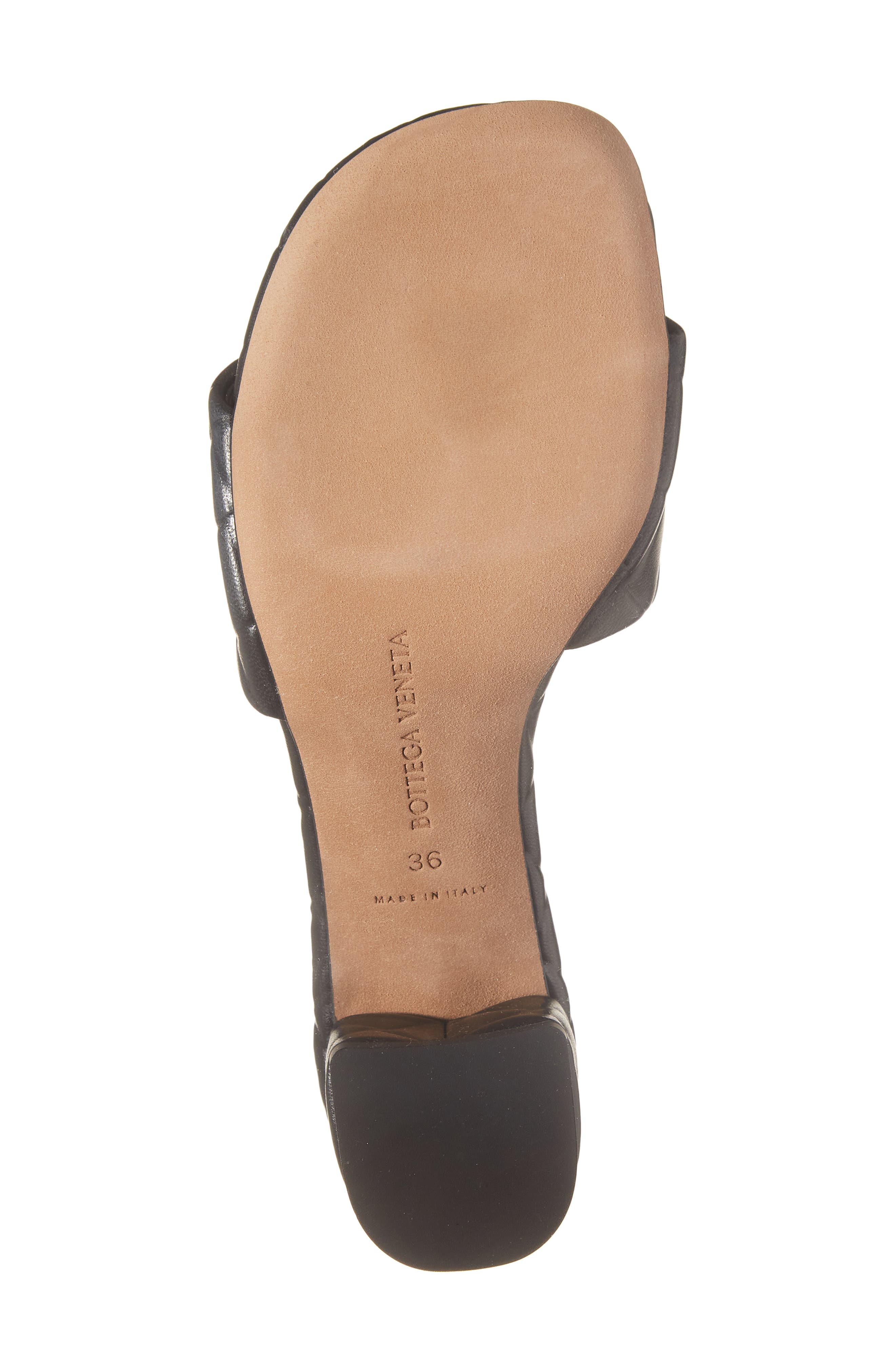 Intrecciato Embossed Slide Sandal, Alternate, color, BLACK