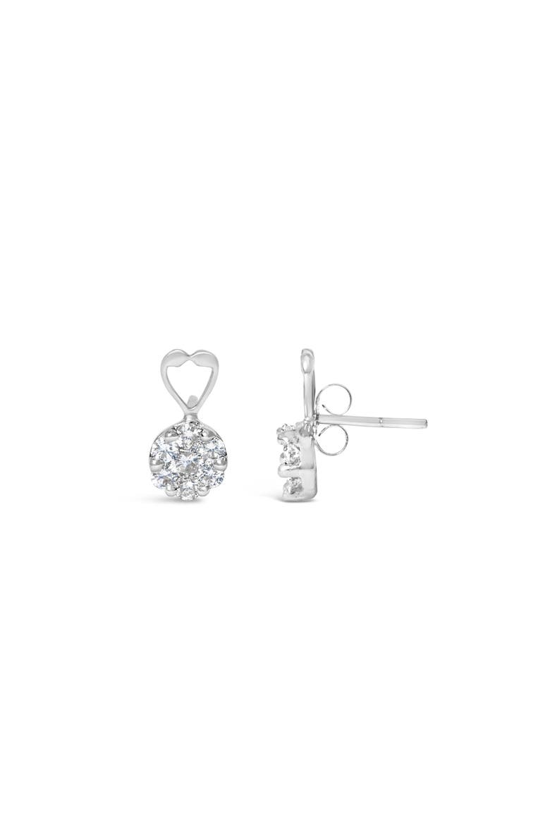 14K White Gold 1 1/4 cttw Round Cut Diamond Earrings, Alternate, color, White