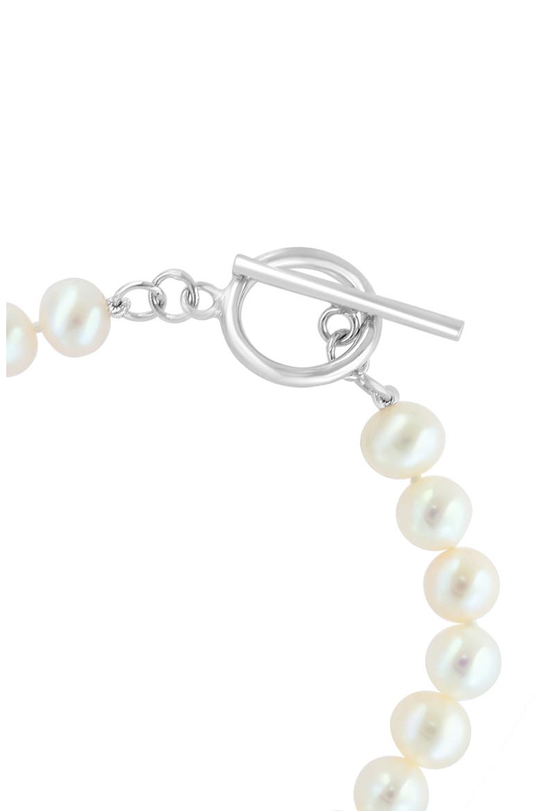 Sterling Silver Freshwater Pearl Bracelet, Alternate, color, WHITE