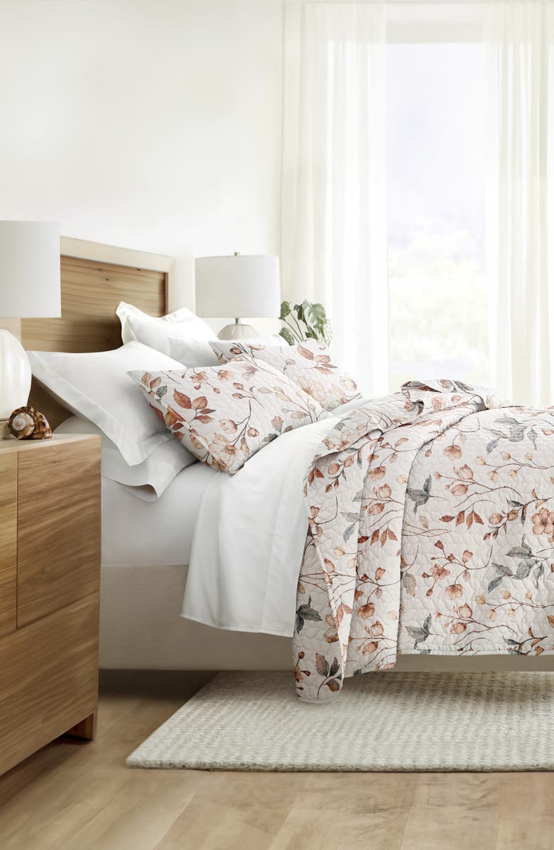 HOMESPUN Pattern Reversible Quilt & Sham Set, Alternate, color, Natural