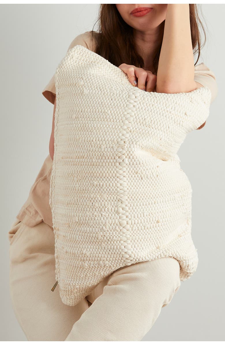 Pillowpia Chindi Lumbar Pillow Cover, Alternate, color, Heavy Cream - Lumbar