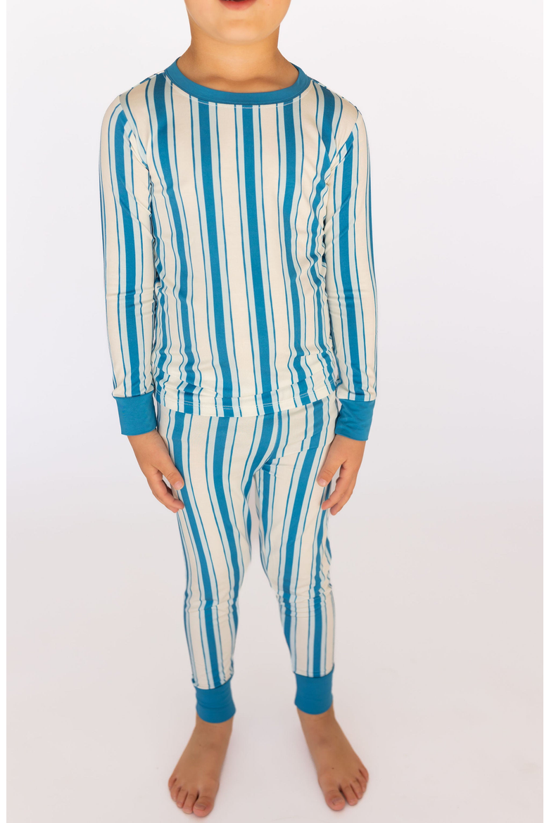 Milo Two Piece Set, Alternate, color, Cream / Blue Stripe