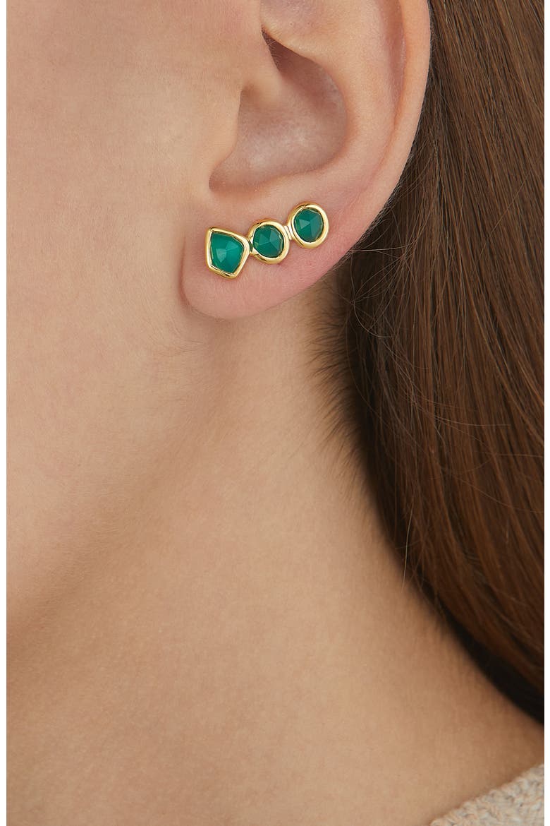 Siren Ear Crawlers, Alternate, color, YELLOW GOLD/ GREEN ONYX