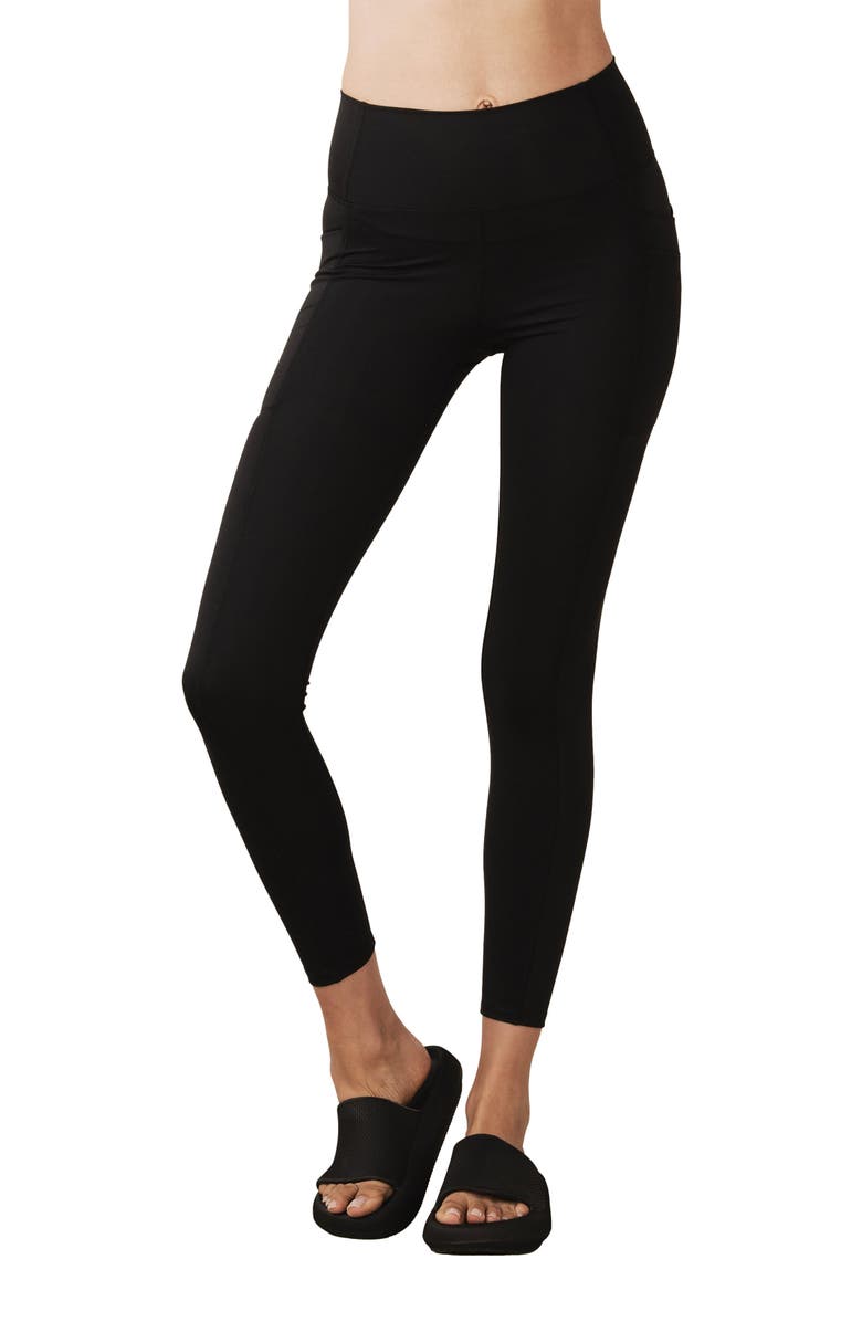 Losano Criss-Cross Pocket Legging Black, Alternate, color, Black