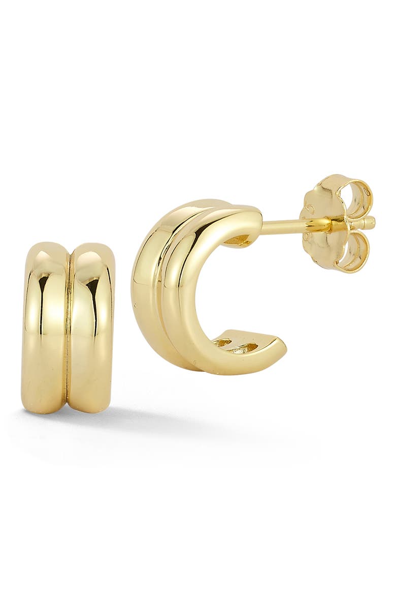 Double Row Hoop Earrings, Main, color, GOLD