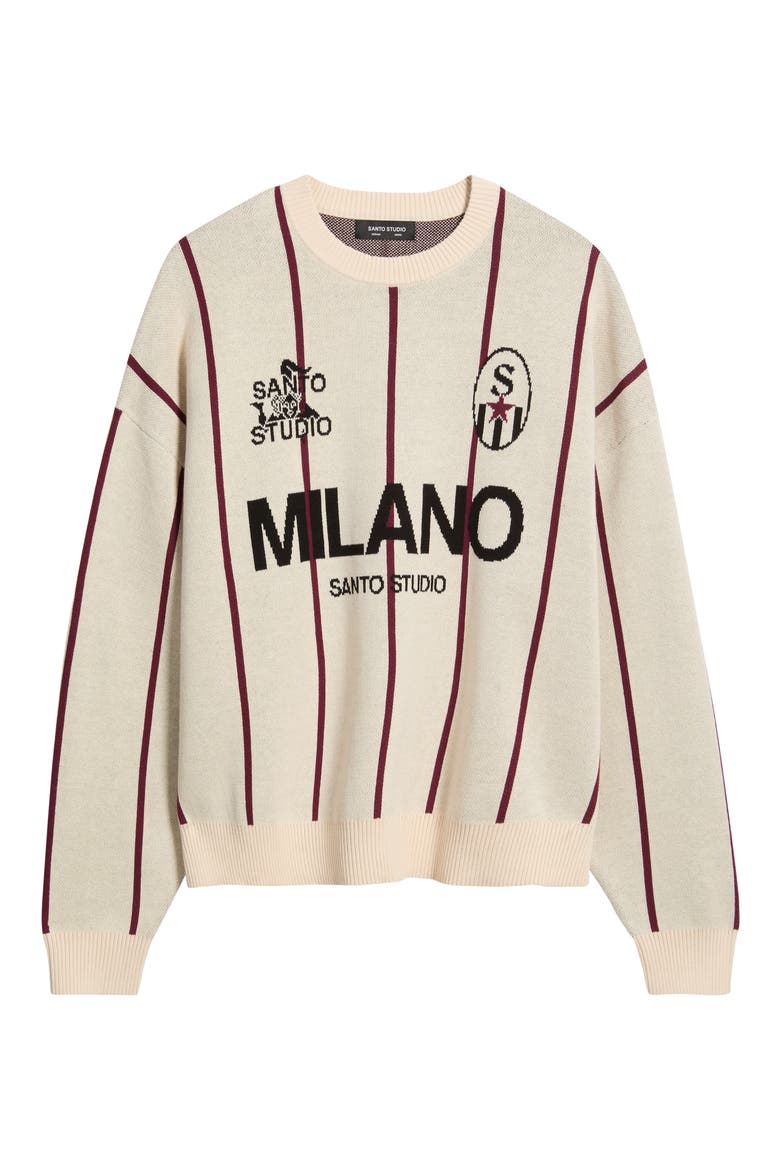 Milano Jacquard Cotton Sweater, Alternate, color, BROWN