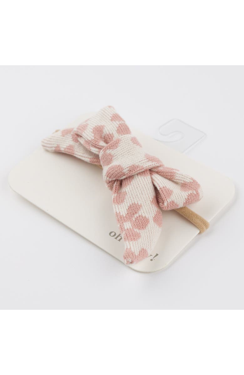 Oh baby! Brand Mod Flowers Tie Bow Nylon Headband- Infant, Alternate, color, Blush