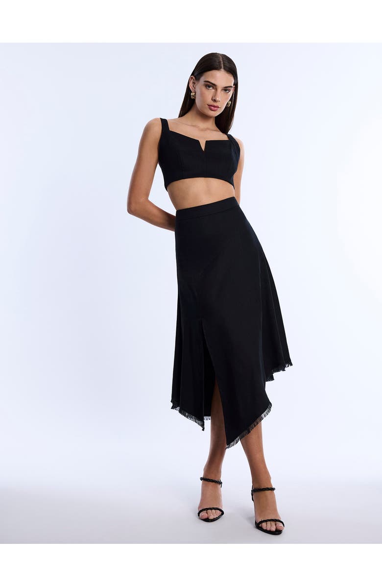 BCBGMAXAZRIA High Slit Flared Skirt, Alternate, color, Black