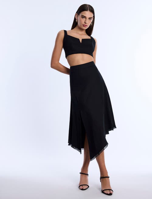 Bcbg High Slit Flared Skirt In Black