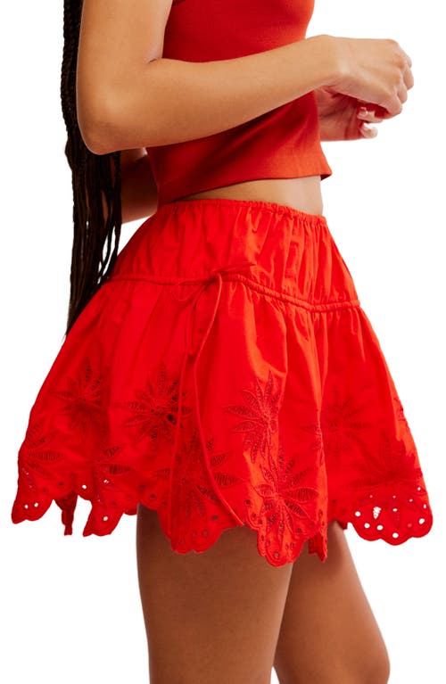 Shop Free People Wildest Dream Eyelet Embroidery Miniskirt In Fiery Red