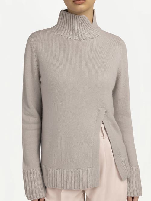 Gobi Mongolian Cashmere Cut-out Cashmere Turtleneck In Gray