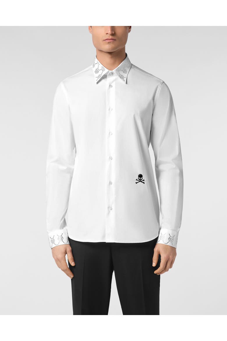Shirt Sugar Daddy Cut Ls Monogram Strass Monogram Strass Men, Main, color, white