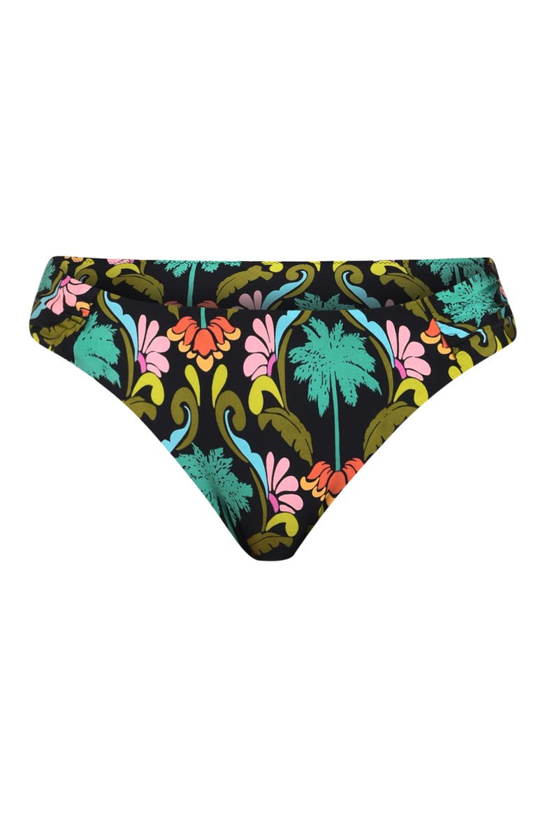 Mirage Shirred Side Bikini Bottoms, Alternate, color, BLACK MULTI