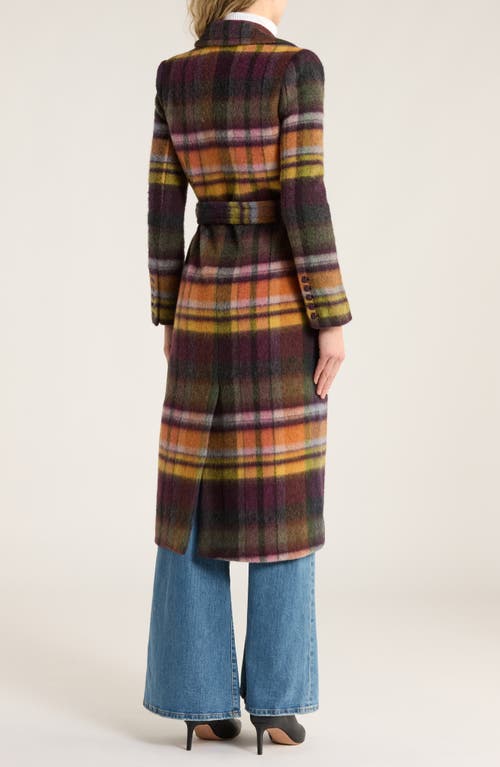 L'agence Olina Plaid Double Breasted Coat In Multi