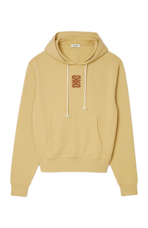 Leather patch sweatshirt