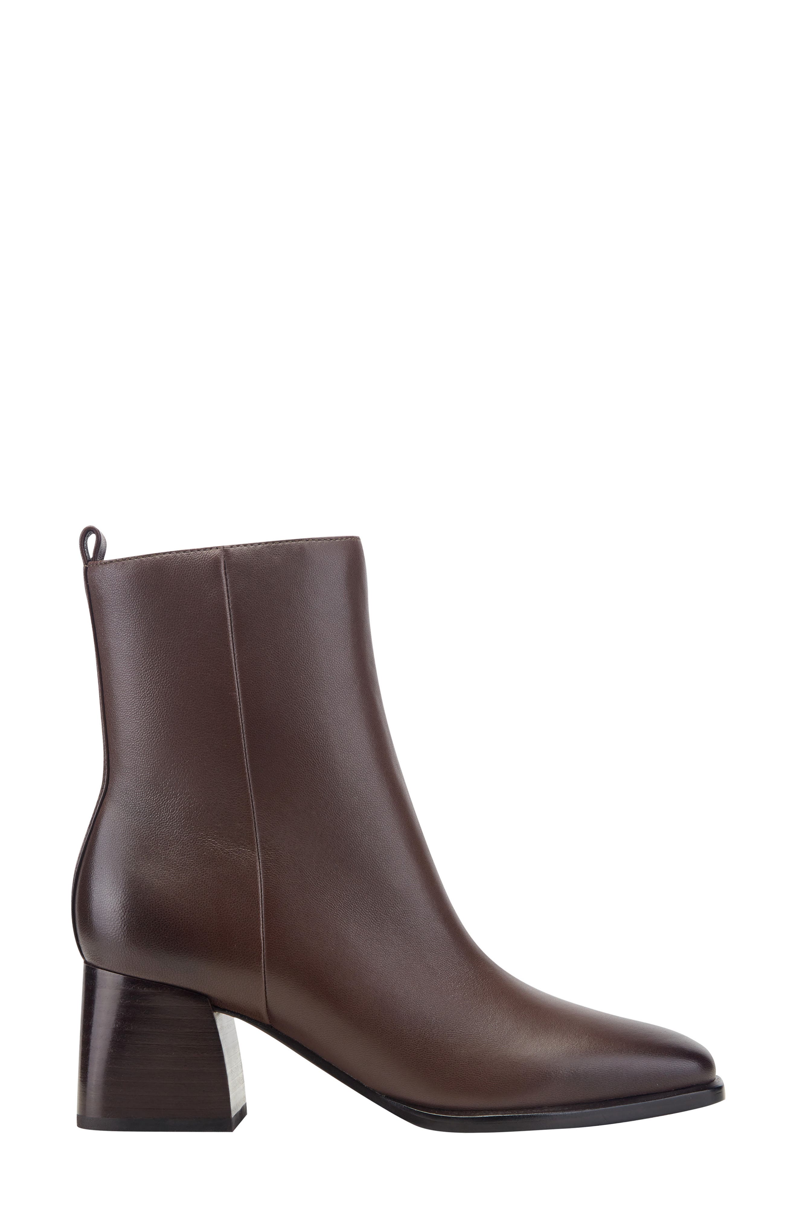 Milley Leather Bootie, Alternate, color, DARK BROWN