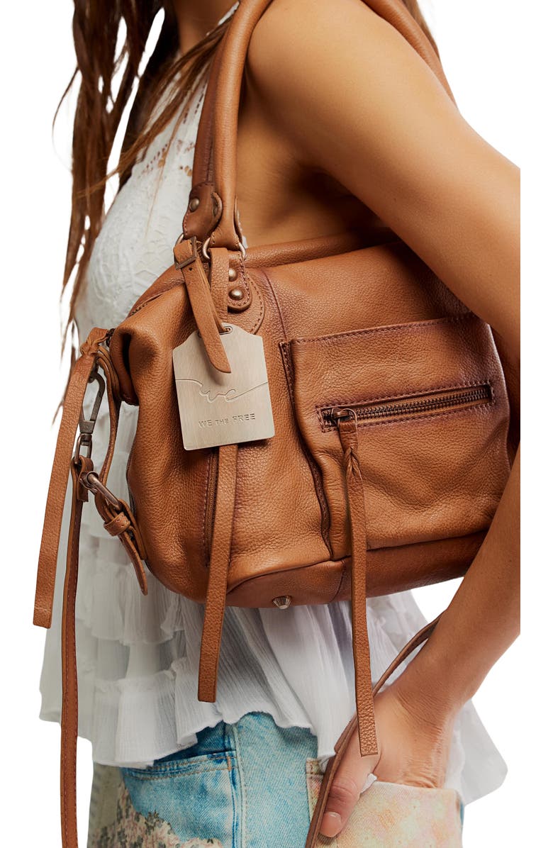 Free People We The Free Baby Emerson Leather Tote, Alternate, color, Saddle