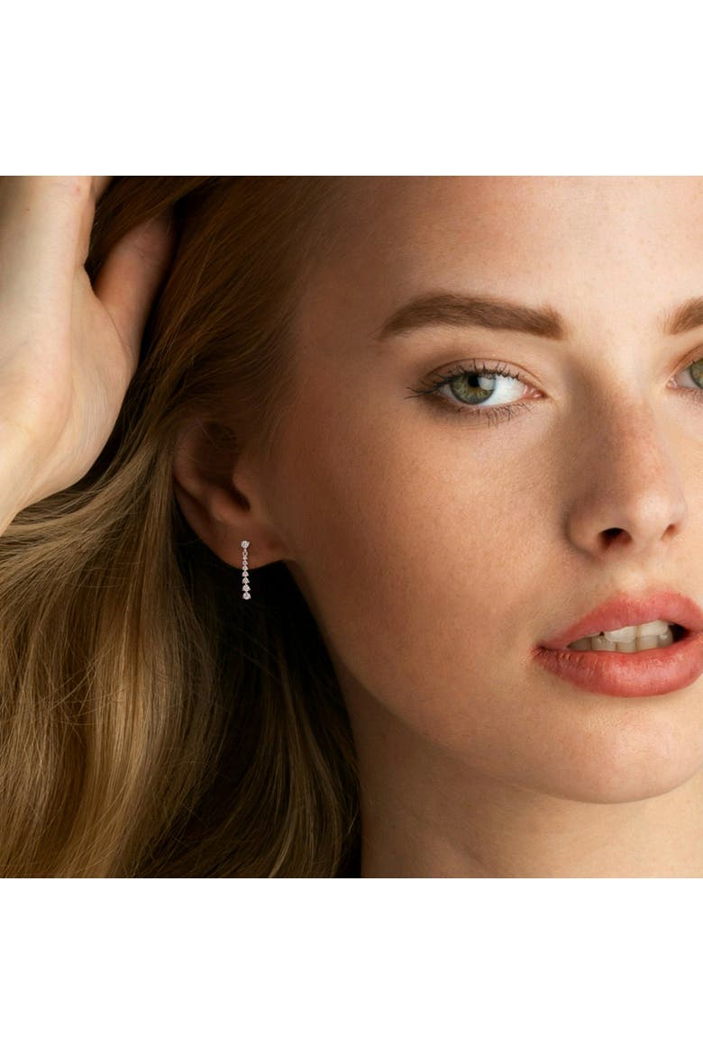 Diamond Graduated Drop Earrings 14k, Alternate, color, White Gold