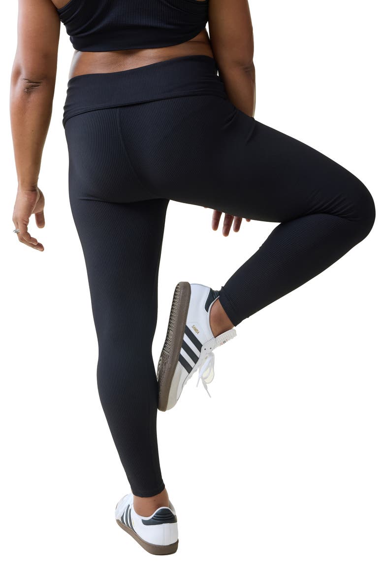 Ribbed Maternity Leggings, Alternate, color, BLACK