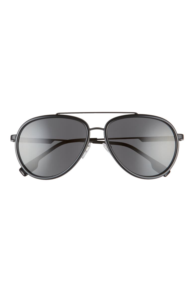 59mm Aviator Sunglasses, Main, color, BLACK/ DARK GRIGIO