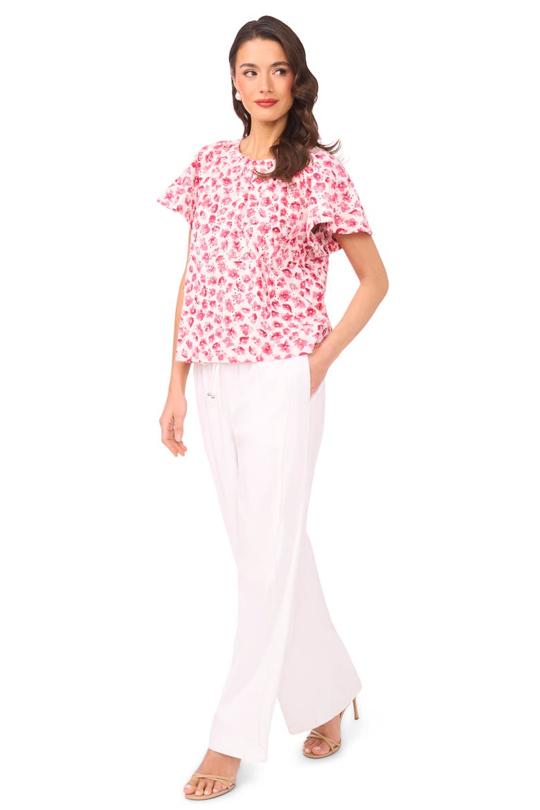 Tassel Tie Cotton Poplin Top, Alternate, color, ROSE CERISE